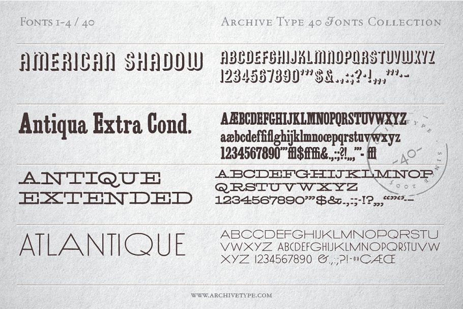 40 Archive Fonts Collection Free Download