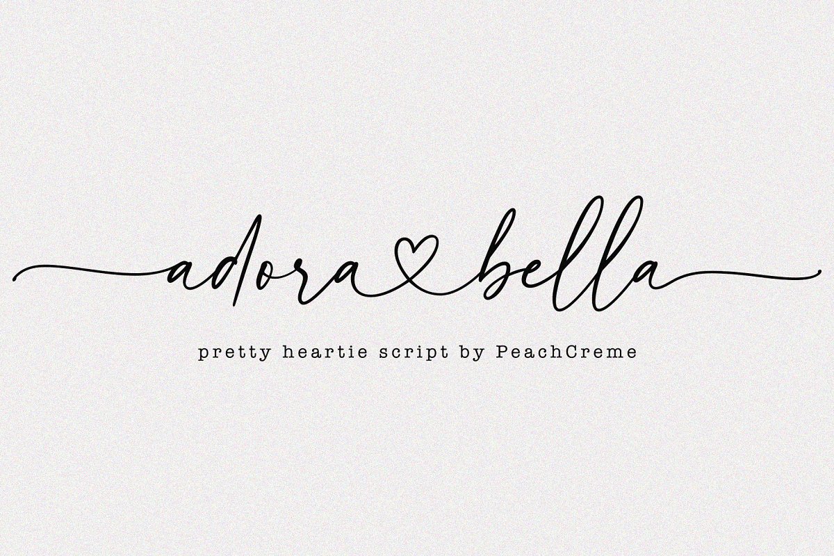 Adora Bella    Heart Script Font Free Download