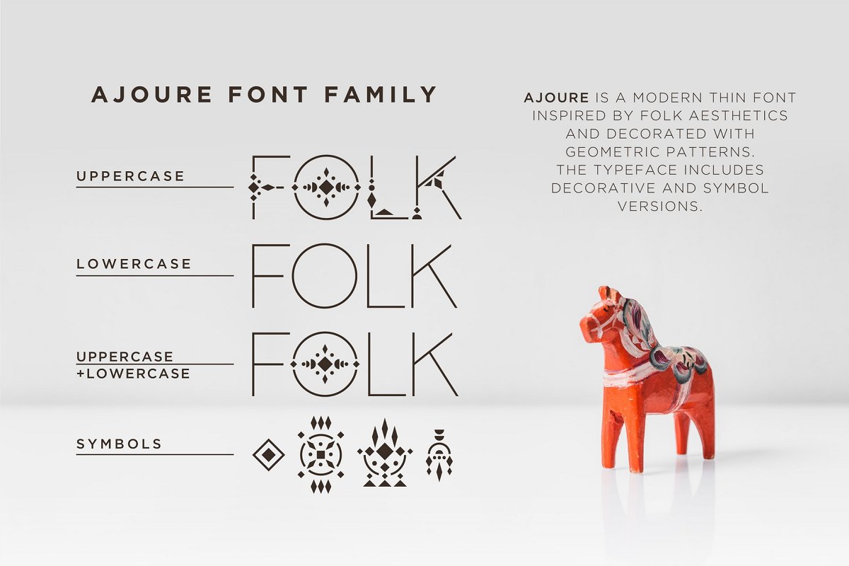 Ajoure Folk Art Logo Family Font
