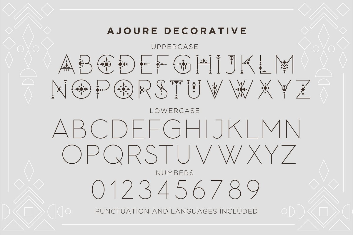 Ajoure Folk Art Logo Family Font