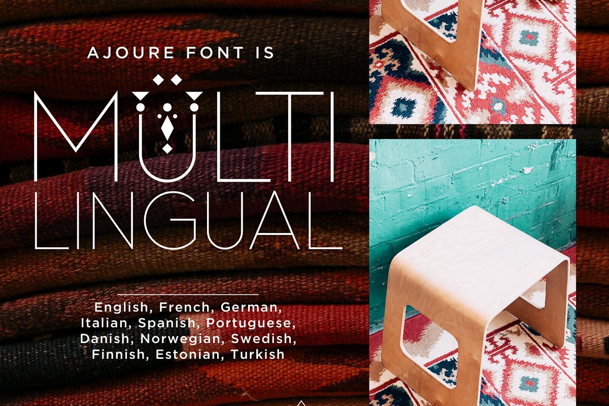 Ajoure Folk Art Logo Family Font