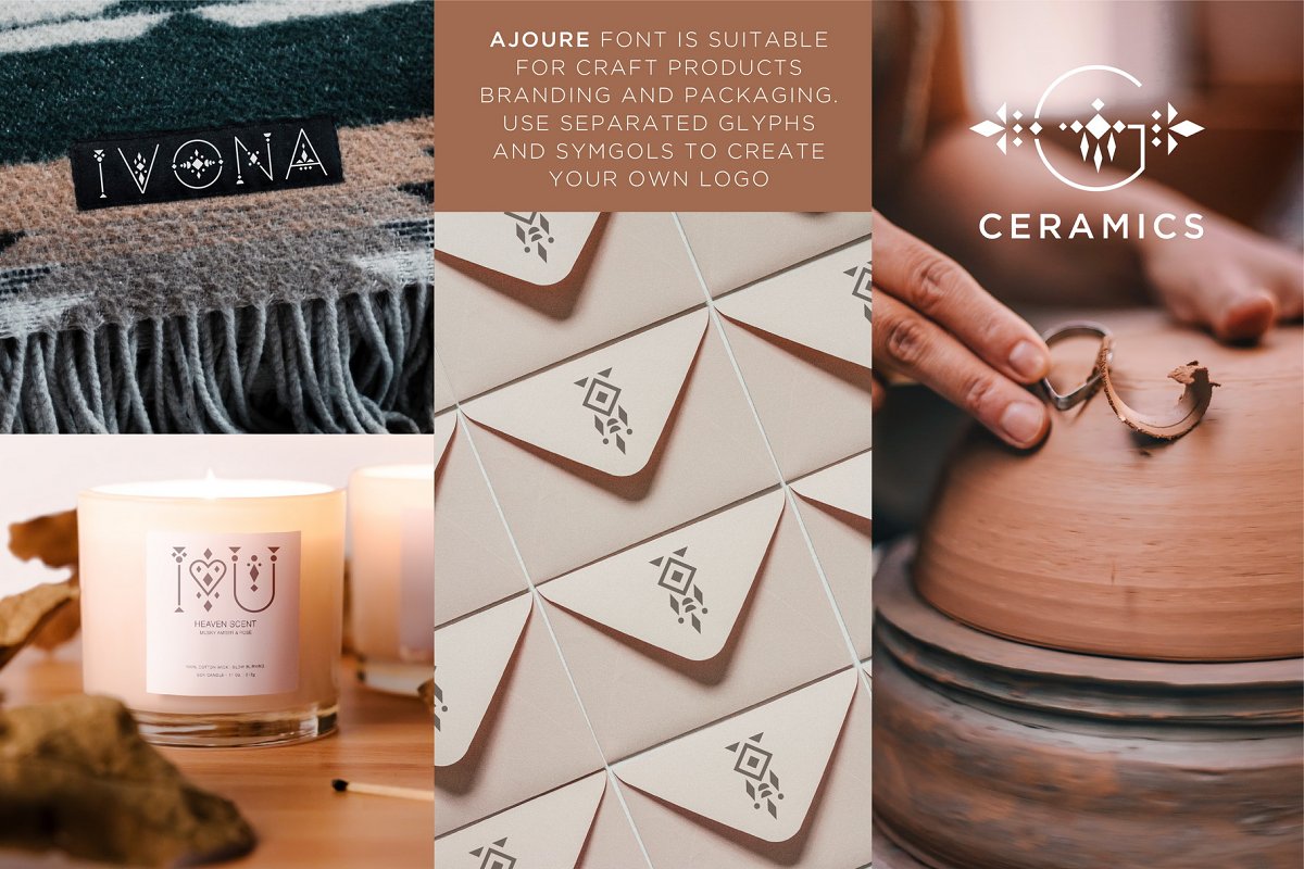 Ajoure Folk Art Logo Family Font