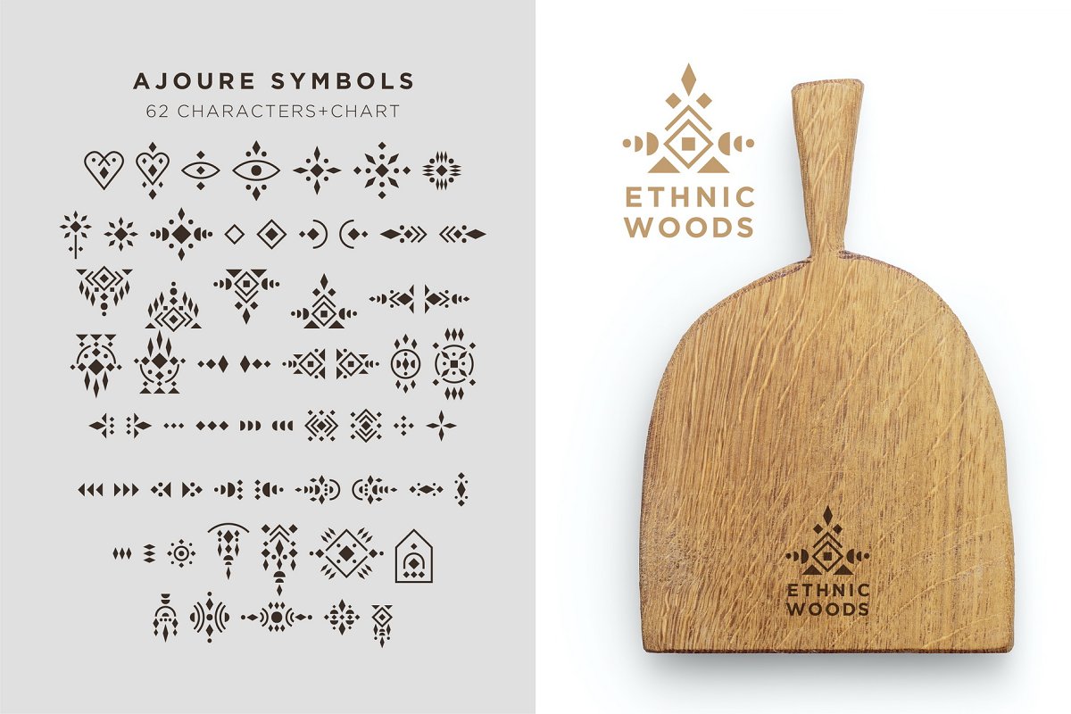 Ajoure Folk Art Logo Family Font