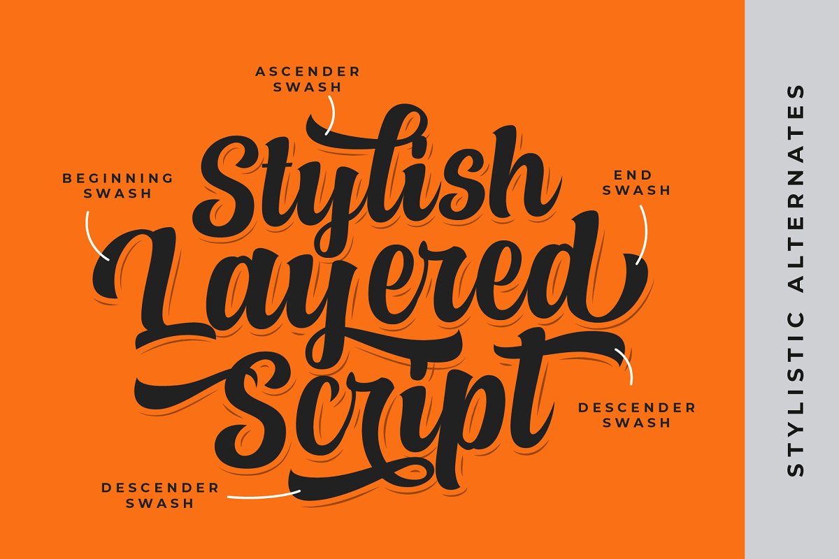 Alexandria Script Layered Font