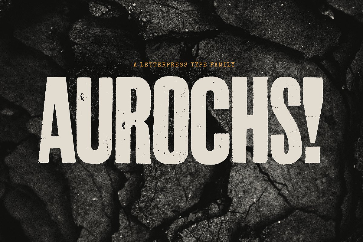 Aurochs letterpress type family Font