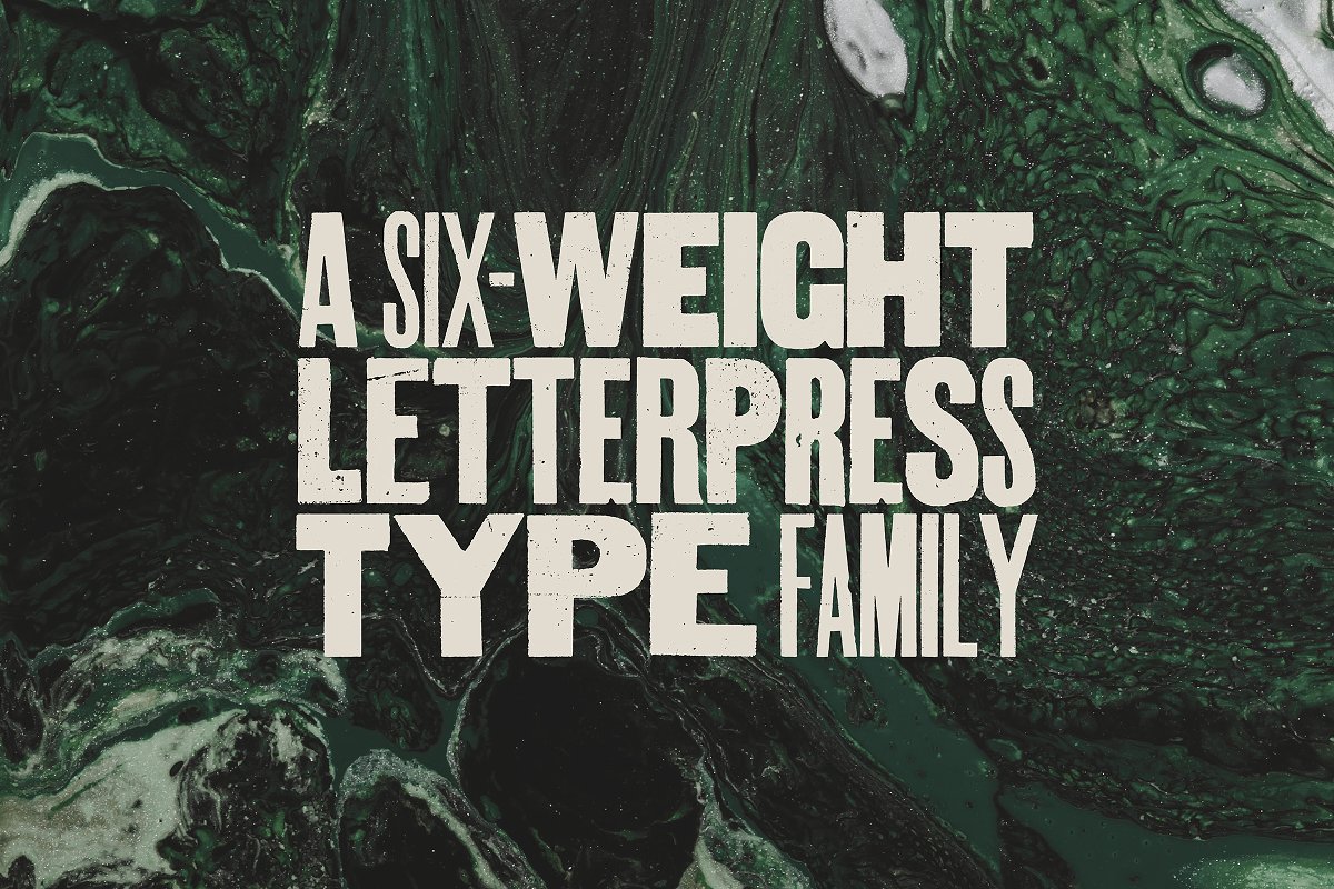 Aurochs letterpress type family Font