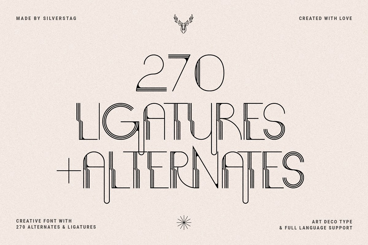 BOGART Deco Ligature Rich Typeface Font