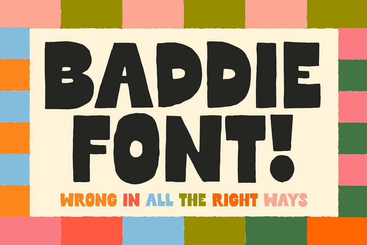 Baddie! Reverse Contrast! Handmade! Font Free Download
