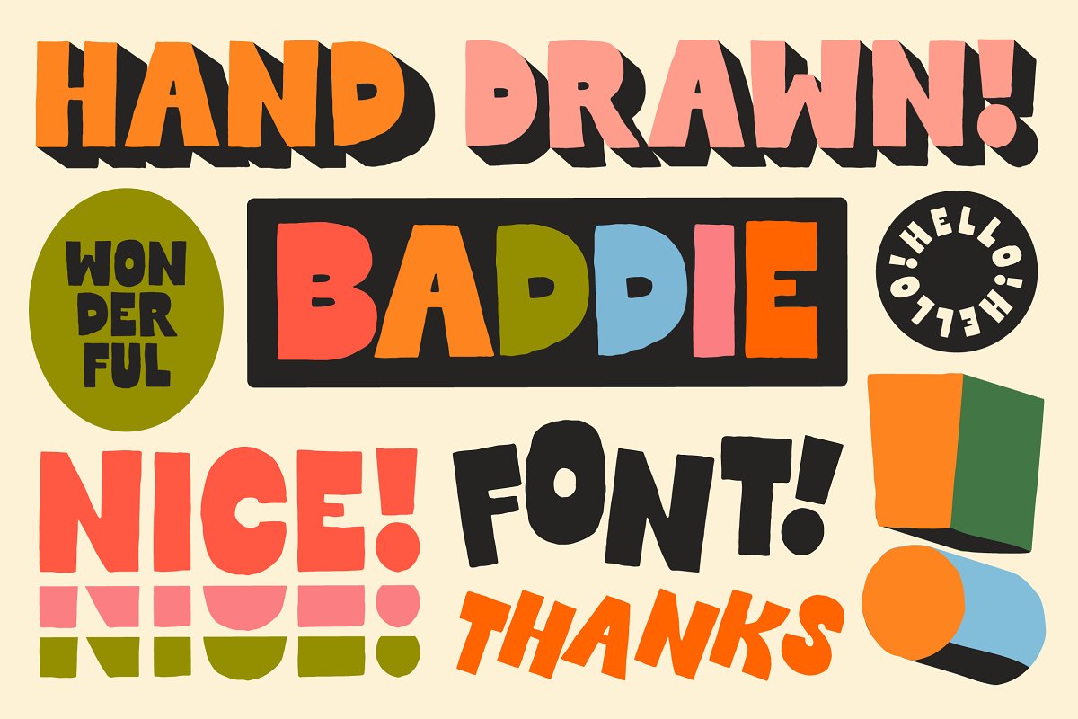 Baddie! Reverse Contrast! Handmade! Font Free Download
