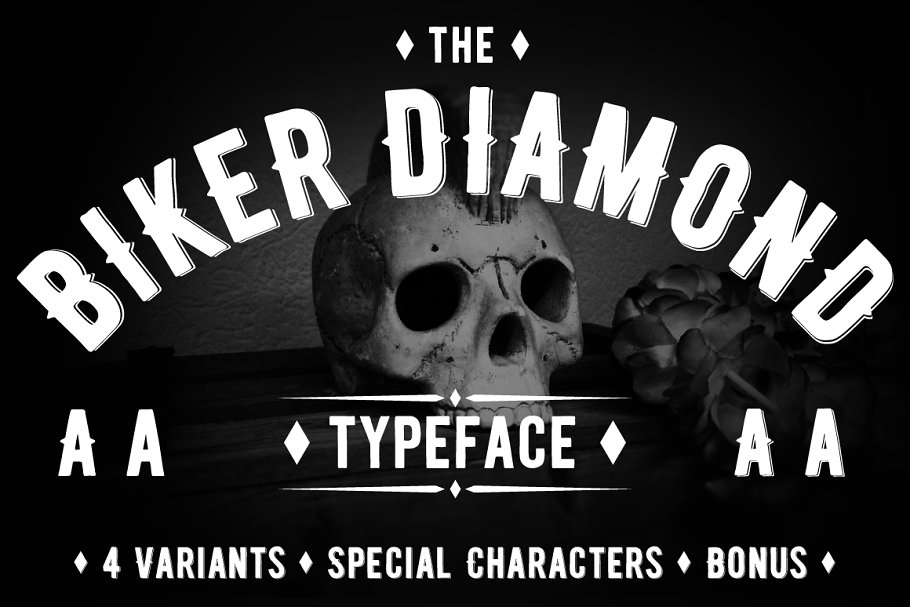 Biker Diamond Typeface Font