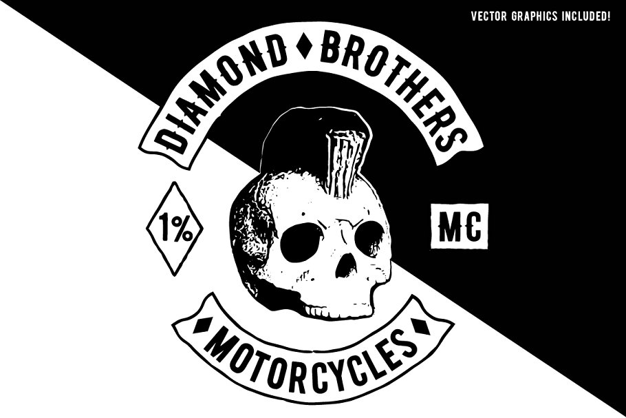 Biker Diamond Typeface Font