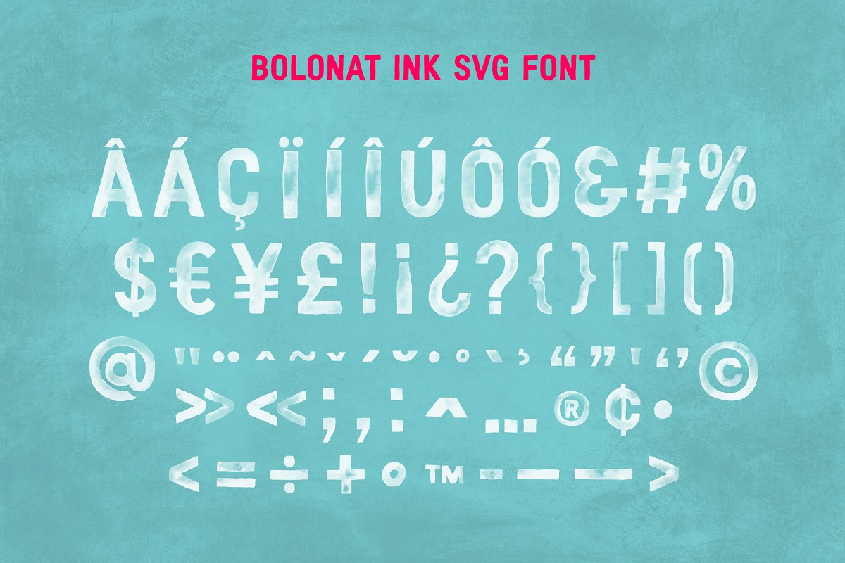 Bolonat Watercolor SVG OTF Font