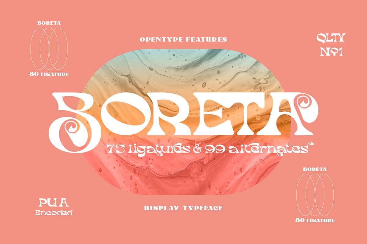 Boreta 75 Ligatures & 99 Alternates Font Free Download