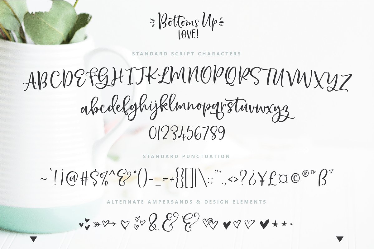 Bottoms Up Love Duo Extras Font