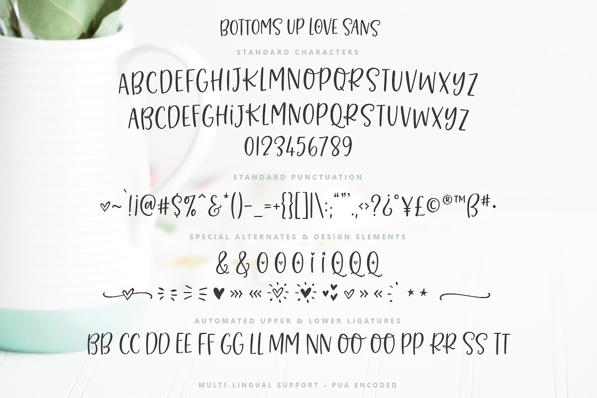 Bottoms Up Love Duo Extras Font