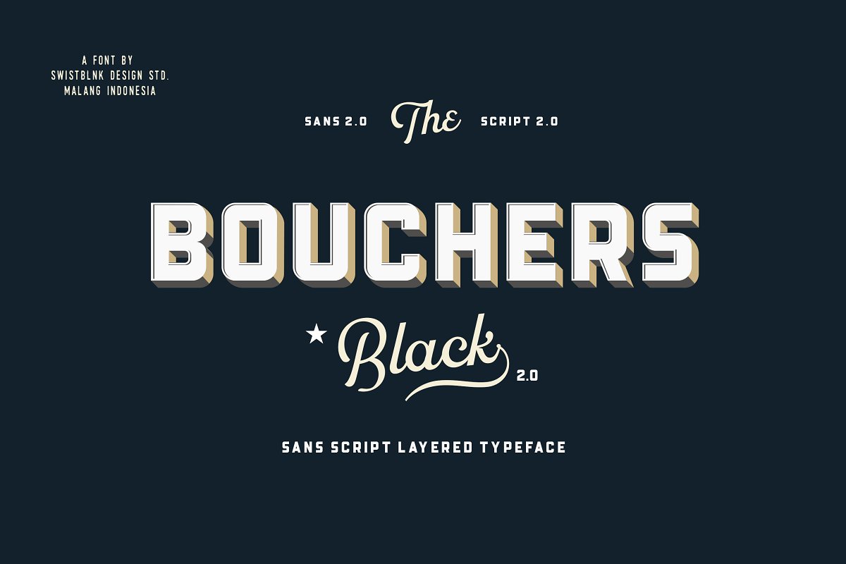 Bouchers Layered | Font Bundle Free Download