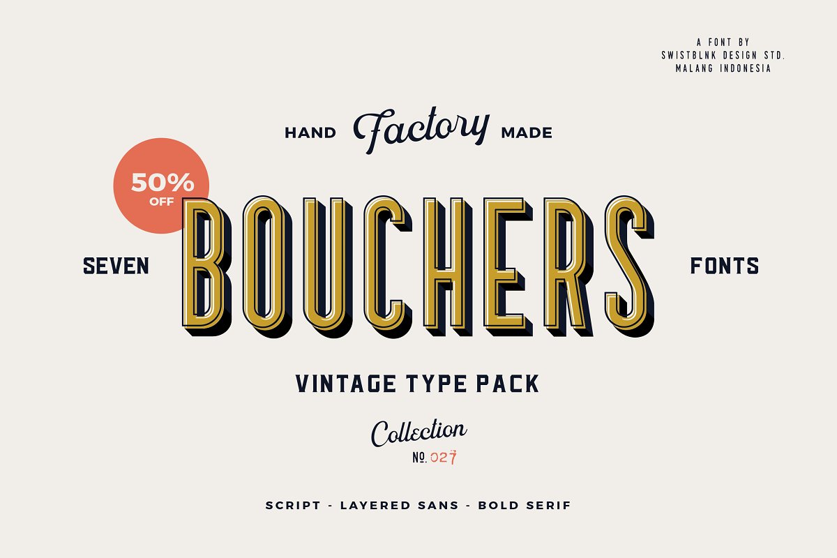 Bouchers Layered | Font Bundle Free Download