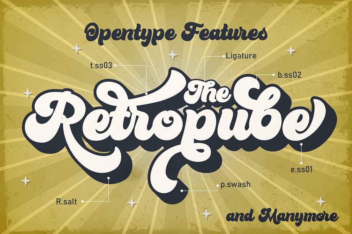 Bratsy Script Layered Retro Font