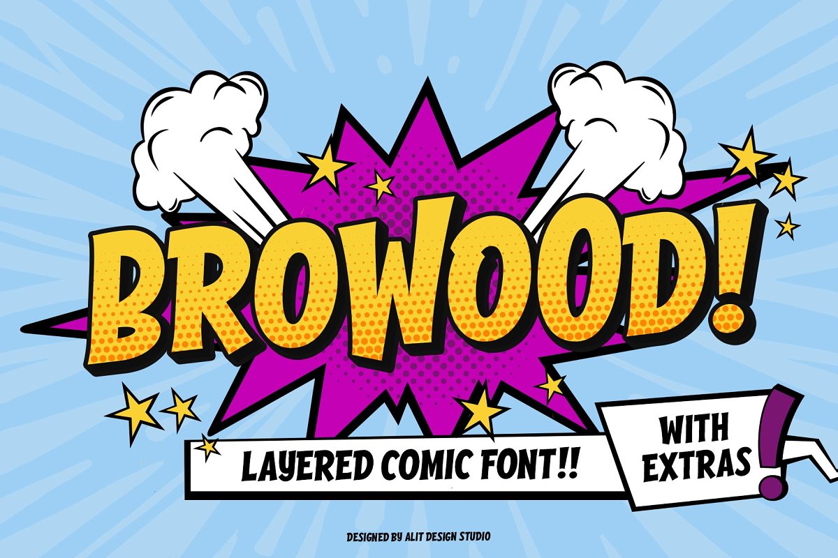Browood Layered Comic Font Free Download