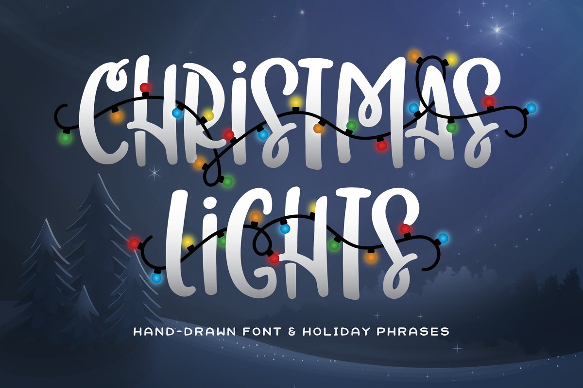 Christmas Lights Font & Phrases Free Download