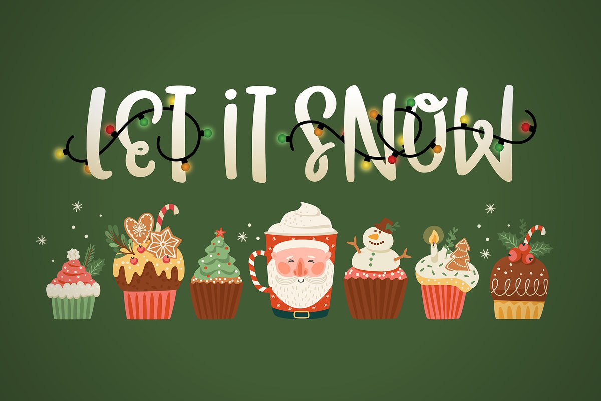 Christmas Lights Font & Phrases Free Download