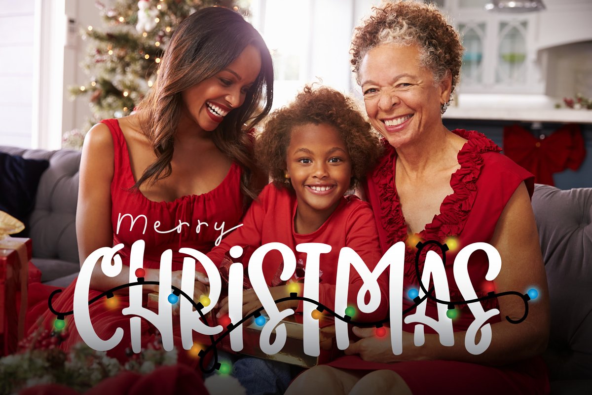 Christmas Lights Font & Phrases Free Download