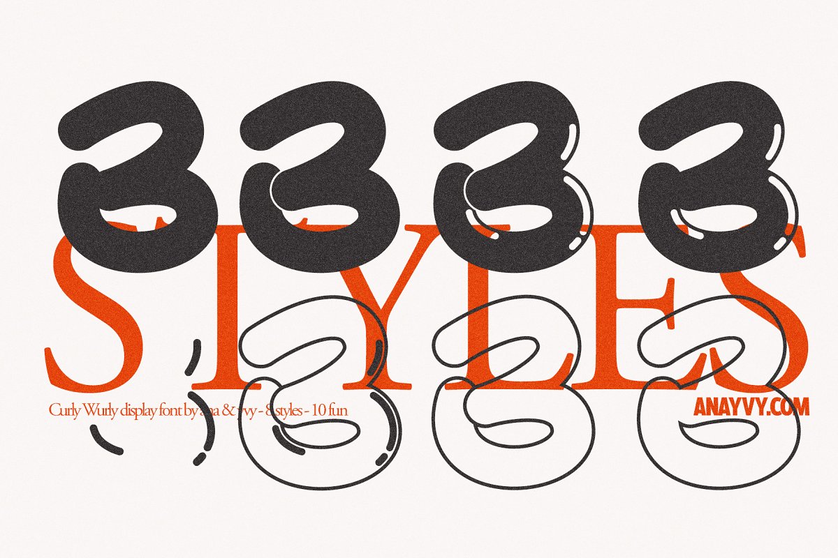 Curly Wurly Retro Display Bubble Font
