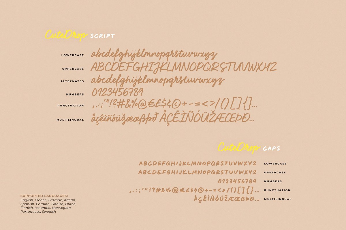 CuteDrop handwritten font duo & more Free Download