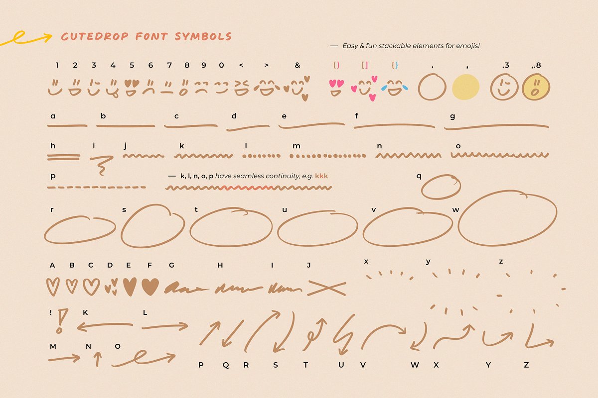 CuteDrop handwritten font duo & more Free Download