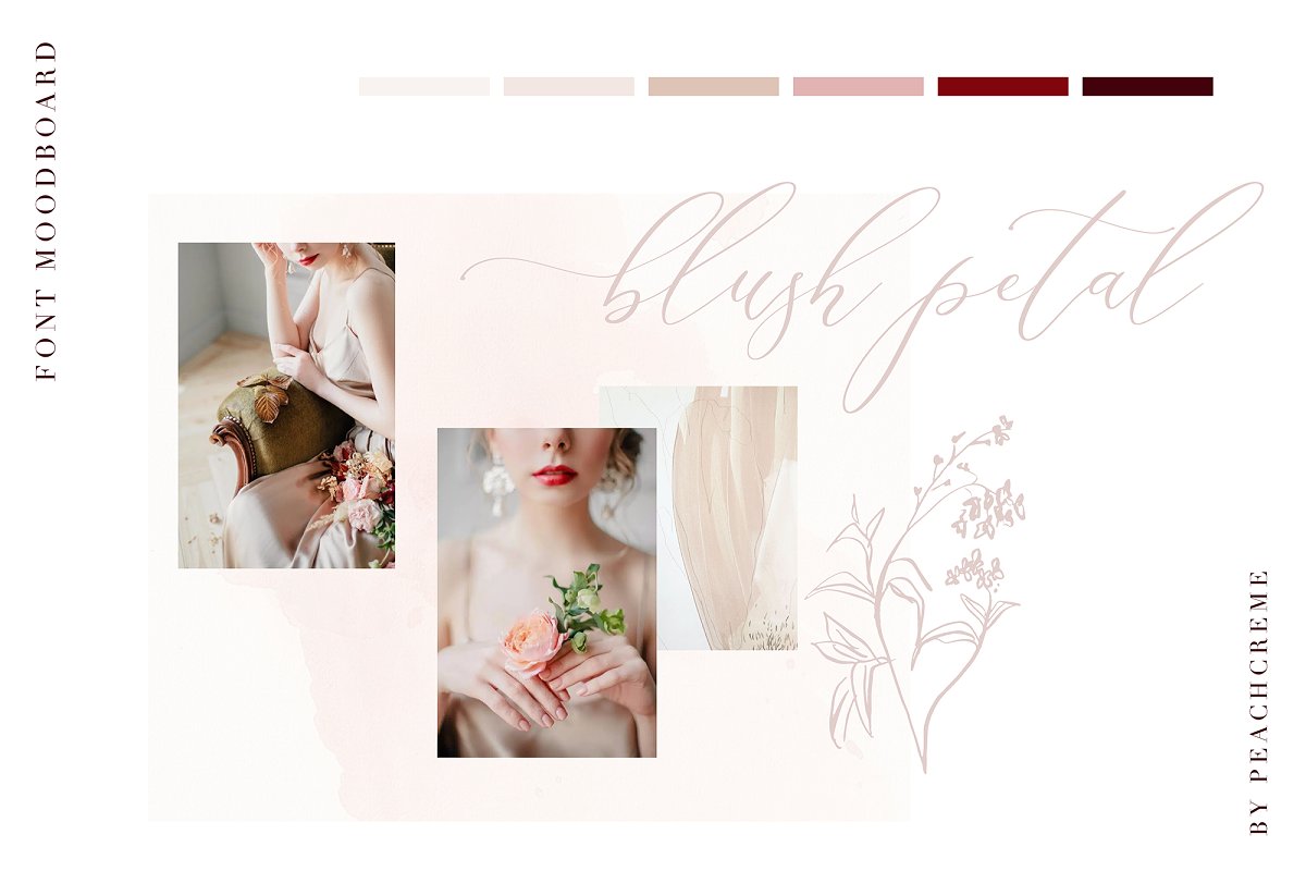 Floral Hearts Luxury Script Font