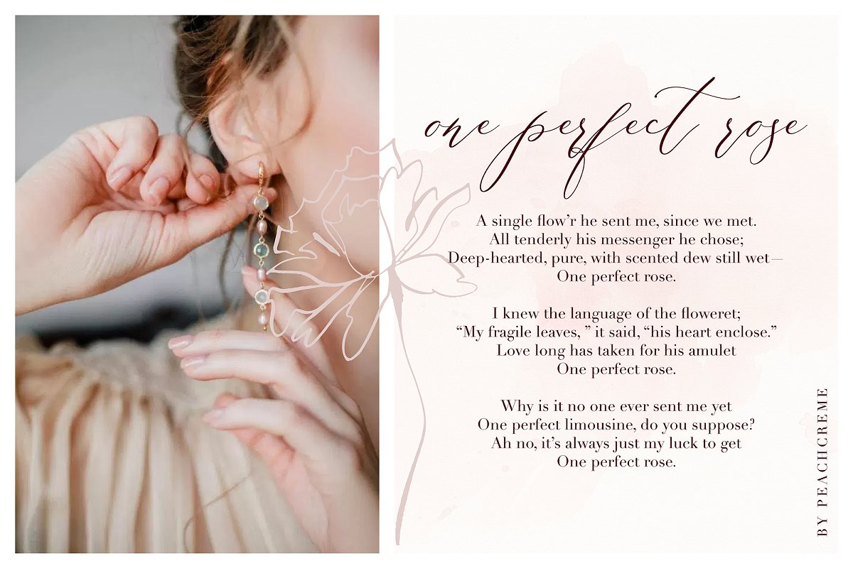 Floral Hearts Luxury Script Font