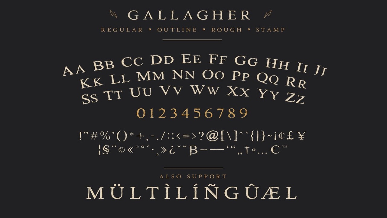 Gallagher Vintage Serif Typeface Font