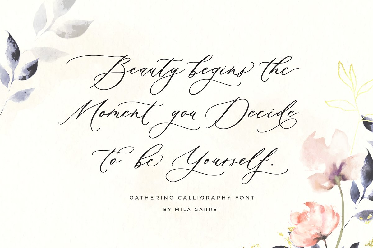 Gathering Calligraphy Wedding Script Font