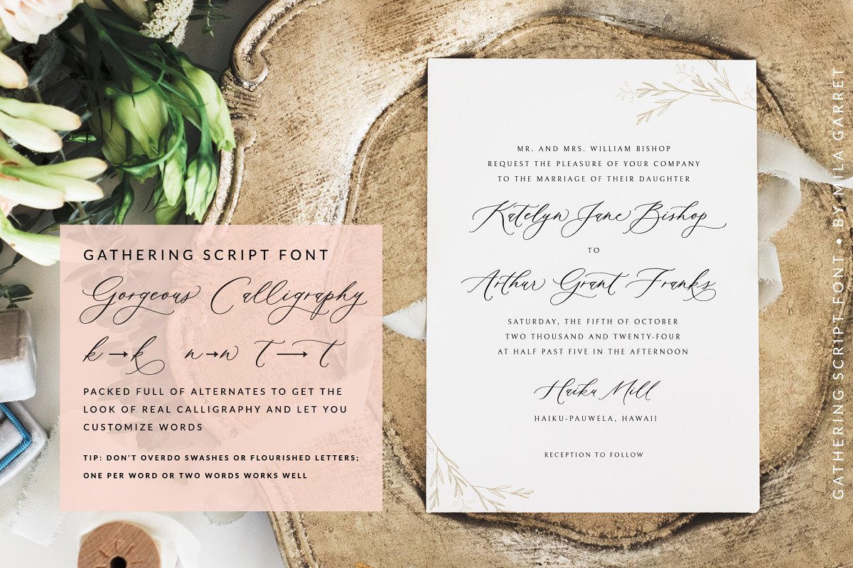 Gathering Calligraphy Wedding Script Font