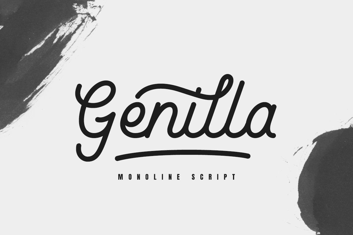 Genilla Monoline Script Font