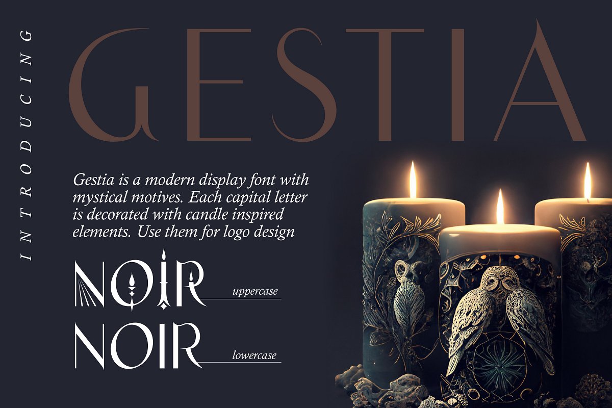 Gestia Candle Aesthetic Display Font