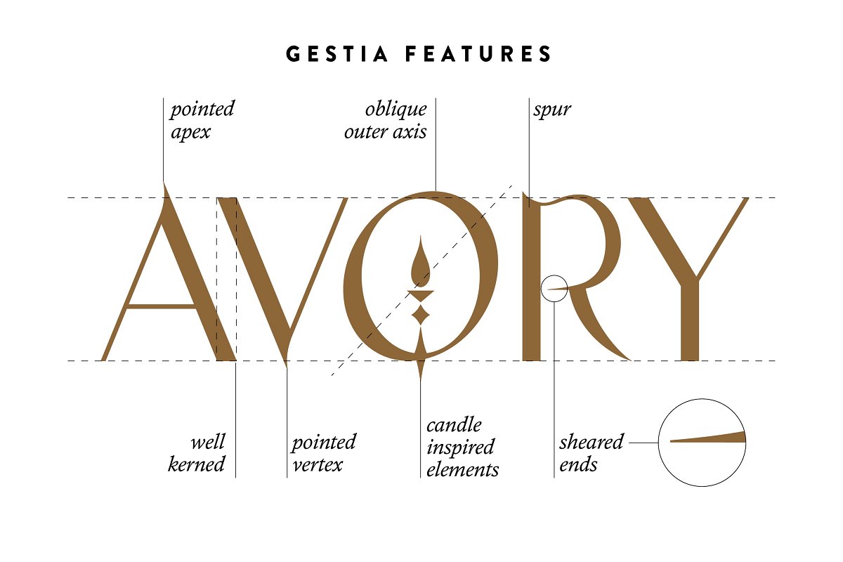 Gestia Candle Aesthetic Display Font