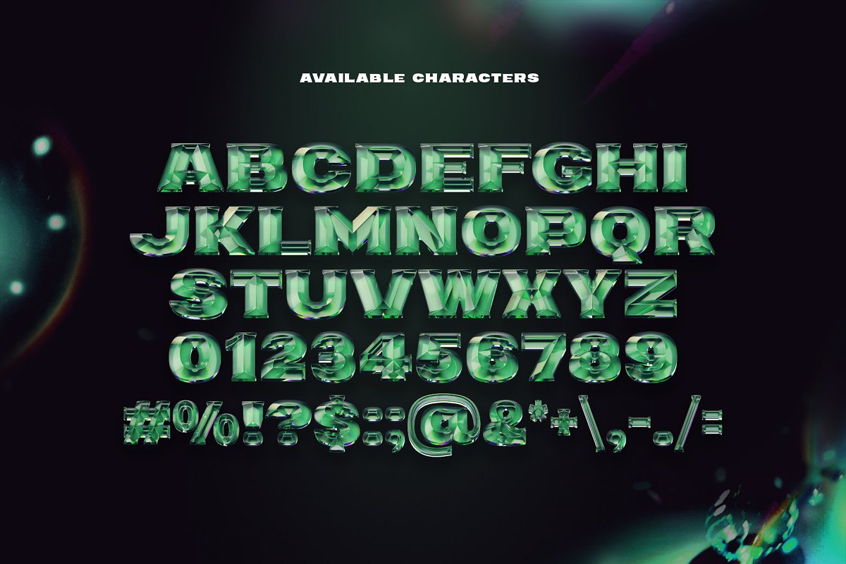 Green Eyes   Bitmap Color Font Graphic Free Download
