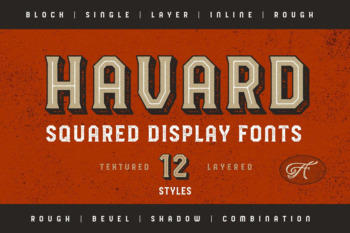 HAVARD DISPLAY SQUARED & LAYERED Font Free Download