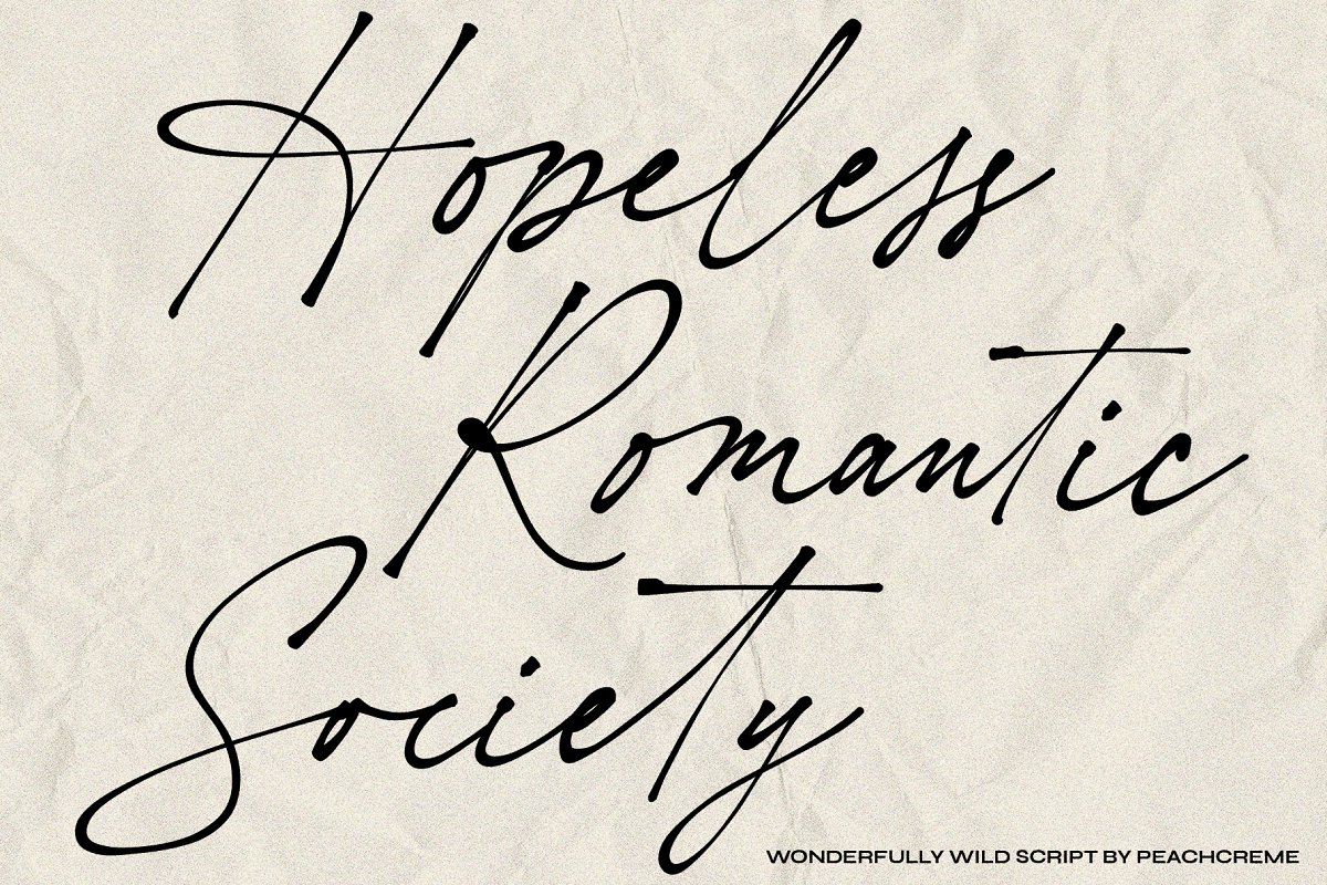 Hopeless Romantic Society    Script Font Free Download