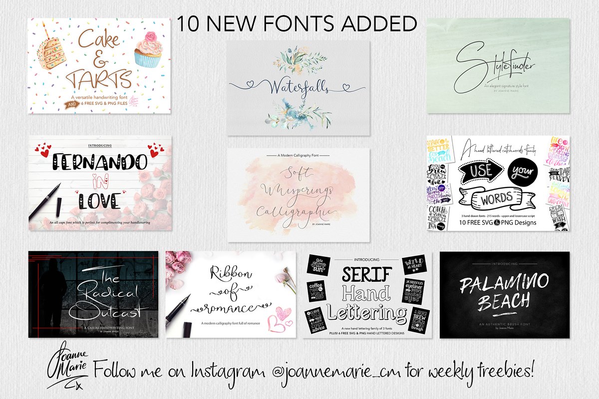 Joanne Marie Shop bundle Font