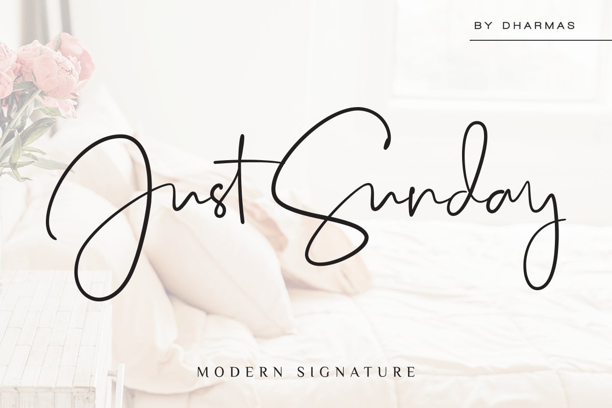 Just Sunday Family Modern Script Font