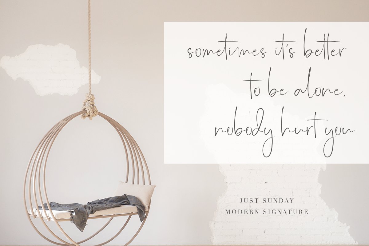 Just Sunday Family Modern Script Font