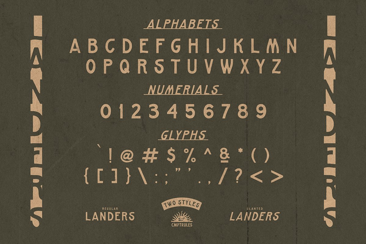 LANDERS DISPLAY TYPEFACE Font Free Download