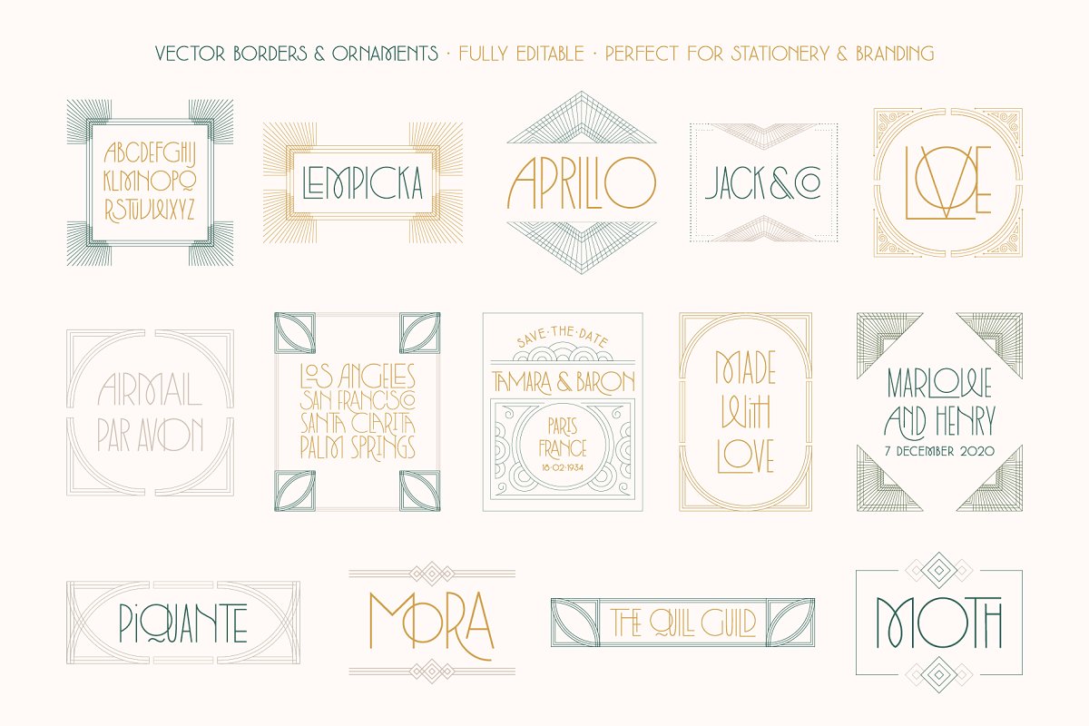 Lempicka Duo Vector Ornaments Font