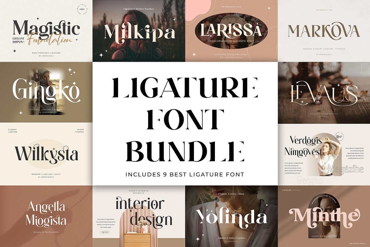 Ligature Font Bundle Free Download