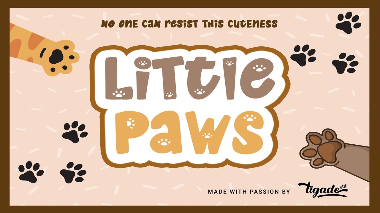 Little Paws Adorable Cat Dog Font