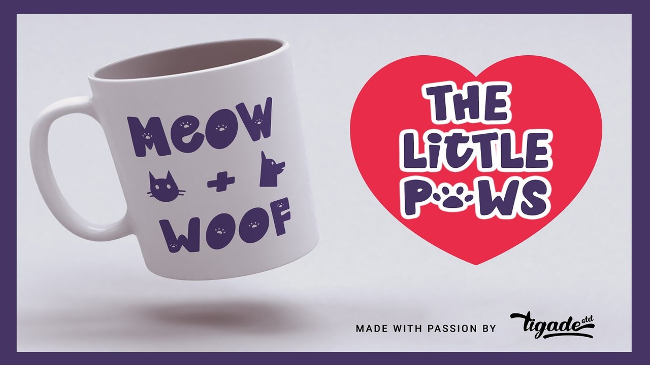 Little Paws Adorable Cat Dog Font