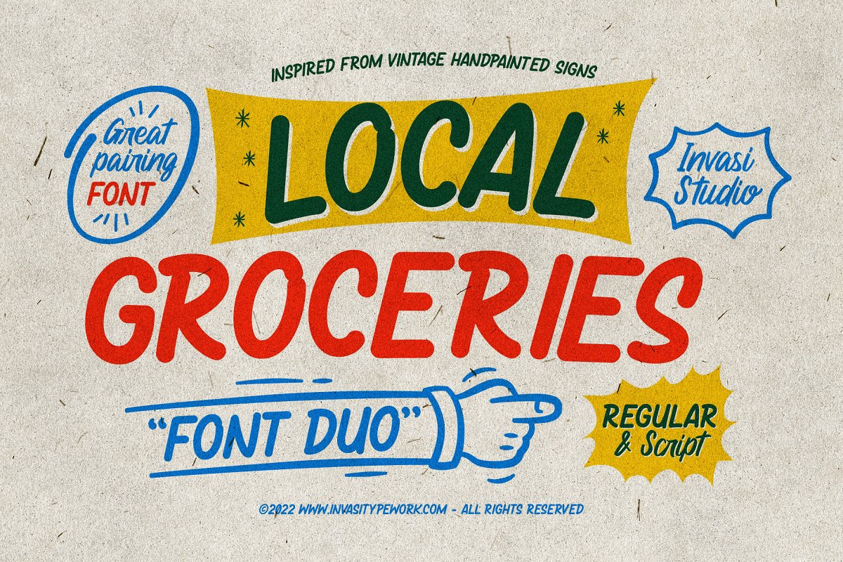 Local Groceries   Vintage Sign Duo Font Free Download