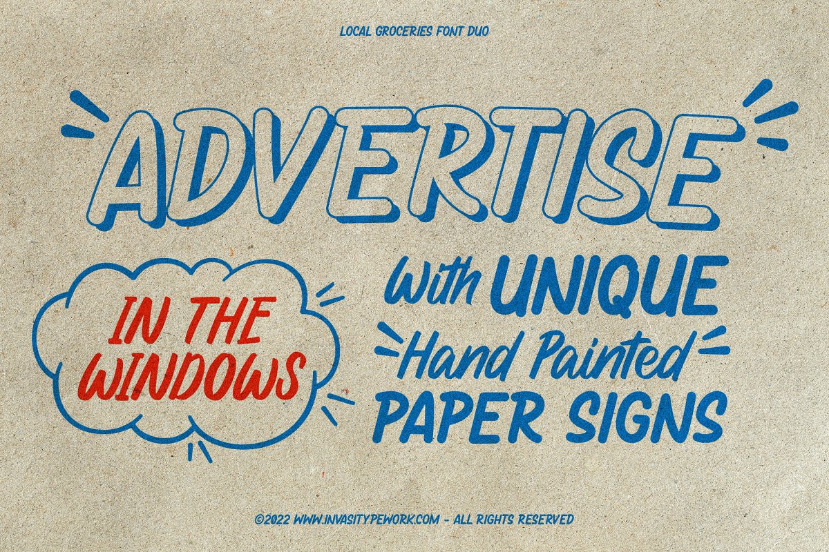 Local Groceries   Vintage Sign Duo Font Free Download